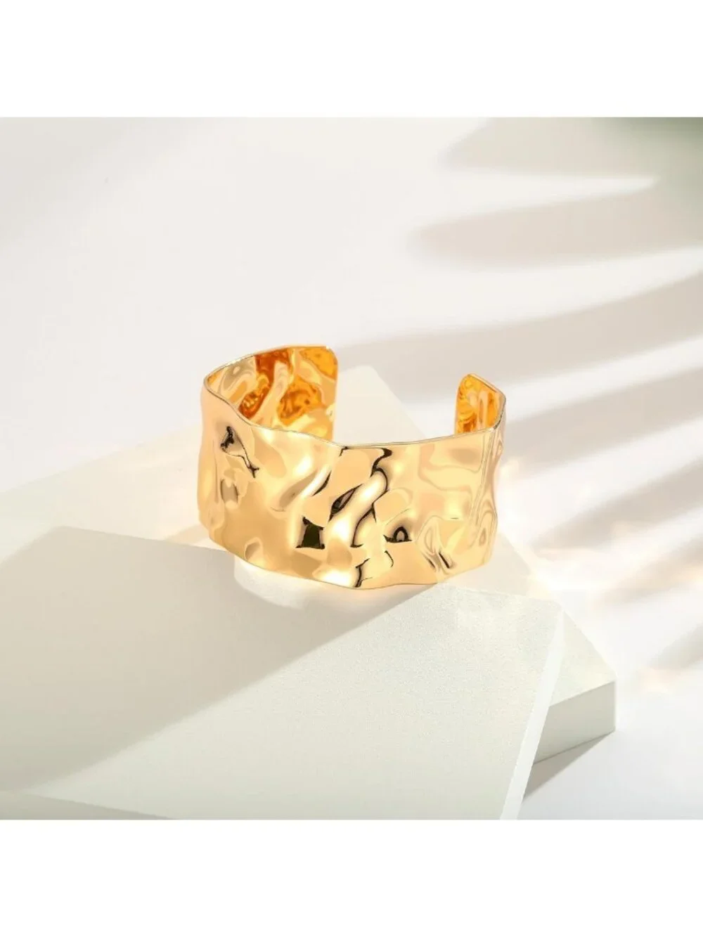 Stylish Wide Chunky Cuff Bangle Bracelet for Women - Gold & Silver Options